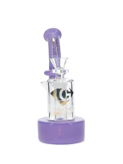 7" Hovership Recycler Dab Rig by Diamond Glass - Violet
