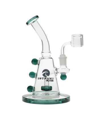 9" Tsunami Concentrate Rig Showerhead Marble Water Pipe - Teal