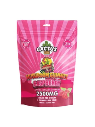 Raspberry Cactus Labs Amanita Muscara Mushroom Gummies 2500mg