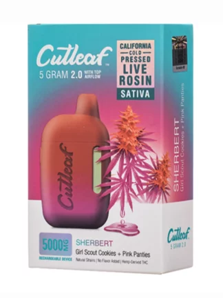 Sherbet Cutleaf 2.0 CBD THC Live Rosin Vape 5G