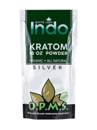 White Vein Indo OPMS Kratom Silver Powder 16oz Bag