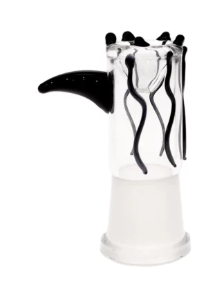 18MM Female Shark Fin Black Glass Bowl