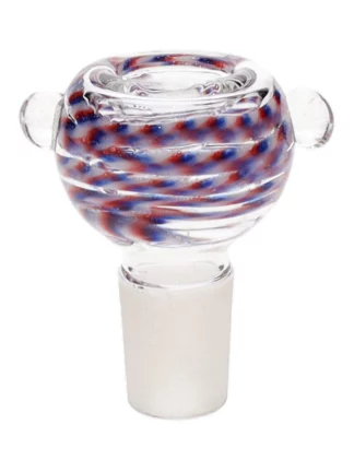 18MM Purple and White Male Glass Bowl